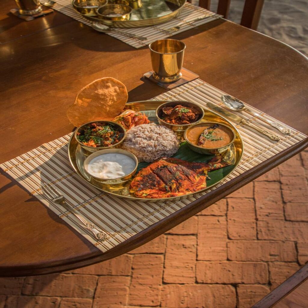 Non-vegetarian thali served at Panchabhuta