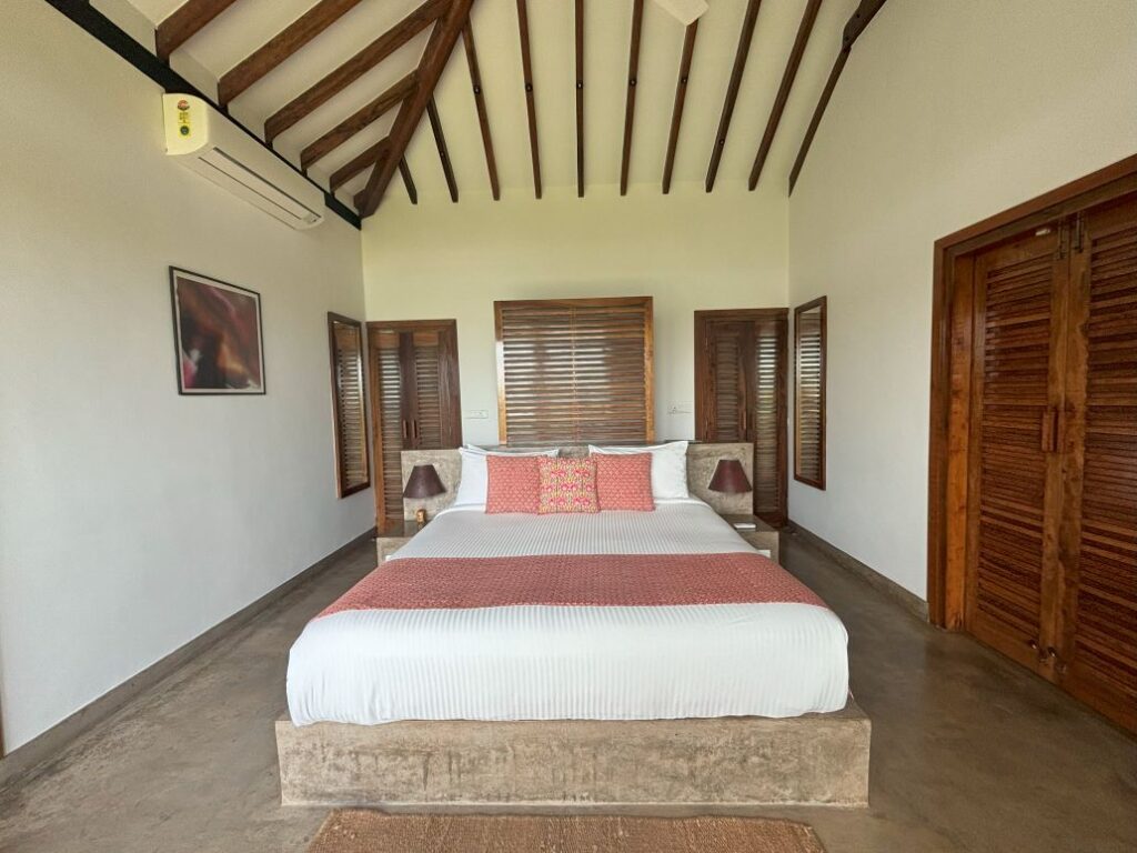 One of the bedrooms in the villa