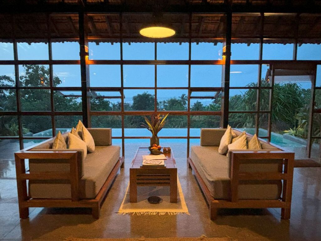 Coco Shambhala Sindhudurg Villa overlooking infinity pool and Arabian sea